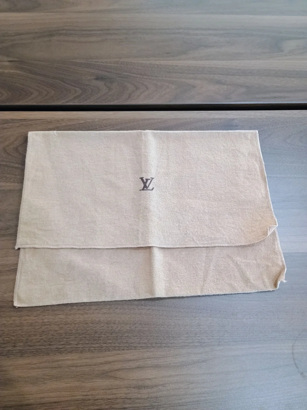 Louis Vuitton Beige Dust Bag with LV Logo